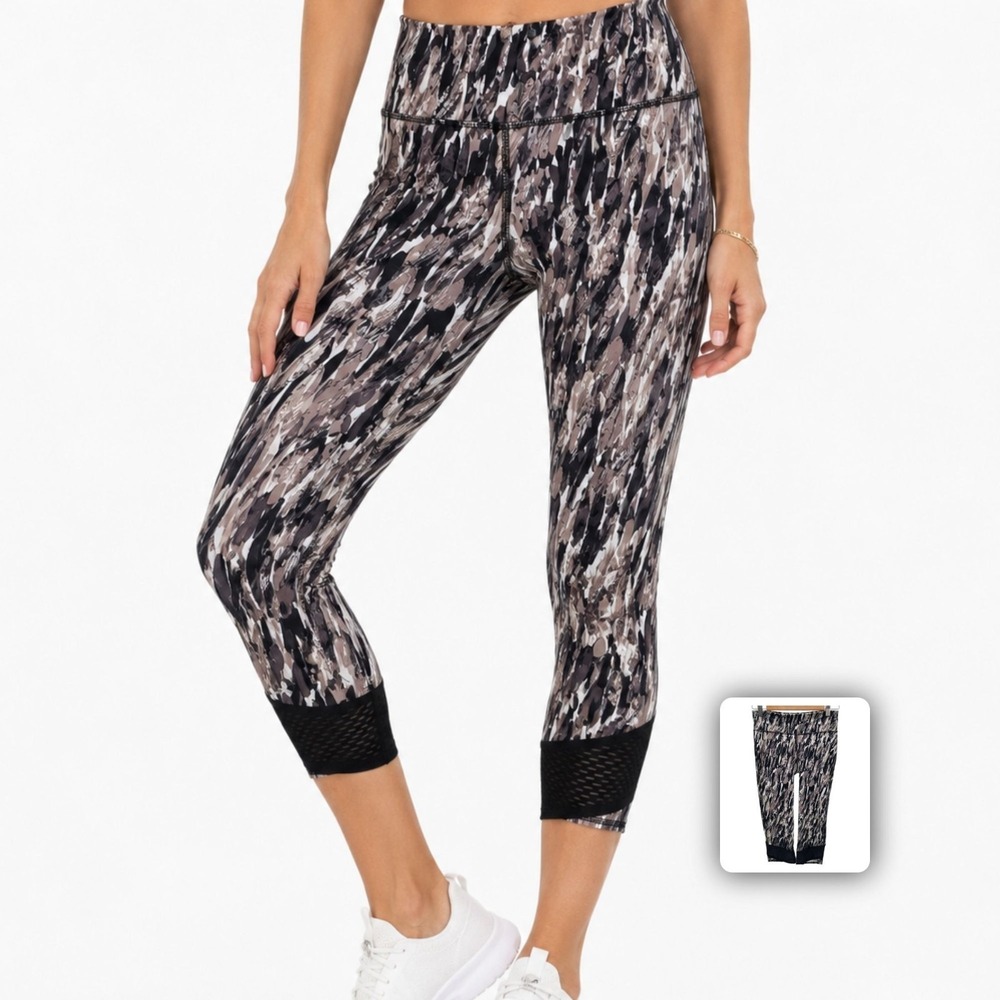 Under Armour HeatGear Camo Crop Leggings Compression Yoga Pants S